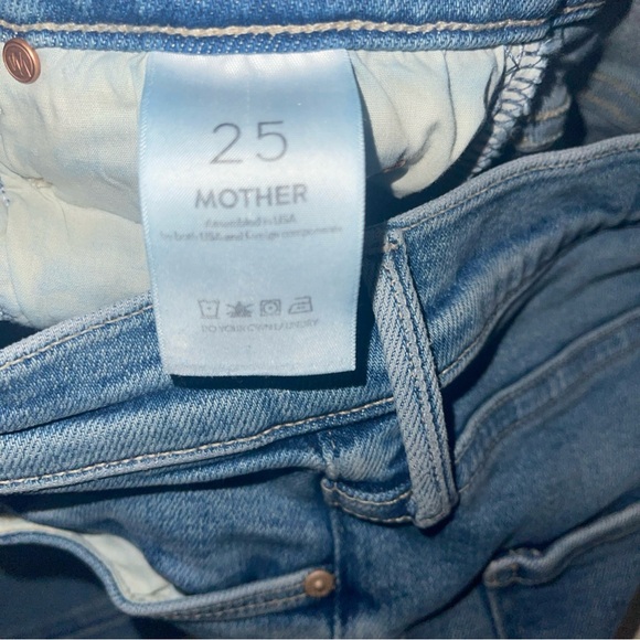 MOTHER MID RISE DAZZLER ANKLE FRAY RIDING THE CLIFFSIDE JEANS SIZE 25 - Picture 3 of 6
